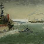 Строят новый мост, 2003, 50х65, х.м.